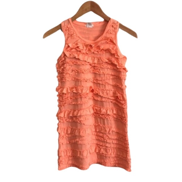 CREWCUTS Ruffle Cotton Dress in Peach - Picture 1 of 7